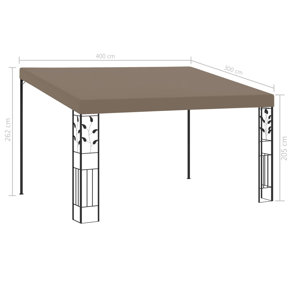 Taupe Wall-mounted Gazebo