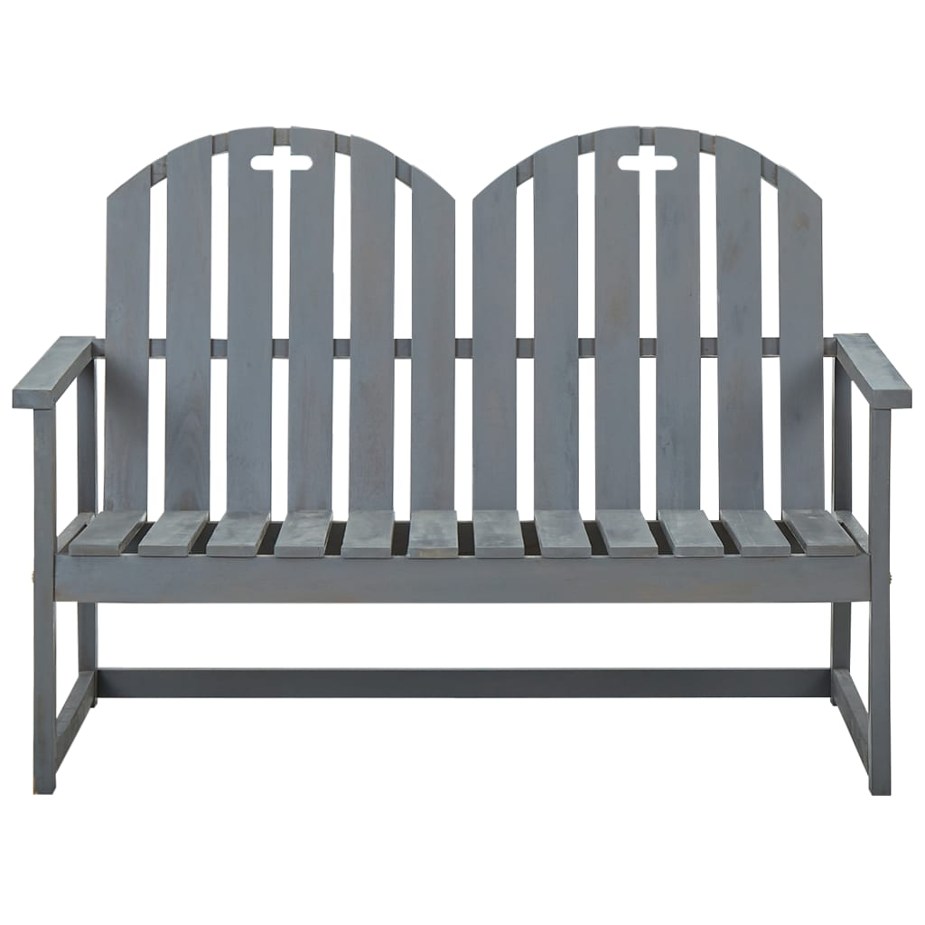   Solid Acacia Wood Garden Bench Grey 110 cm