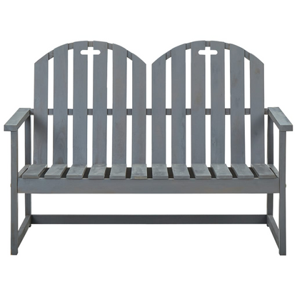   Solid Acacia Wood Garden Bench Grey 110 cm