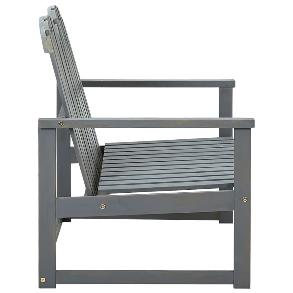   Solid Acacia Wood Garden Bench Grey 110 cm