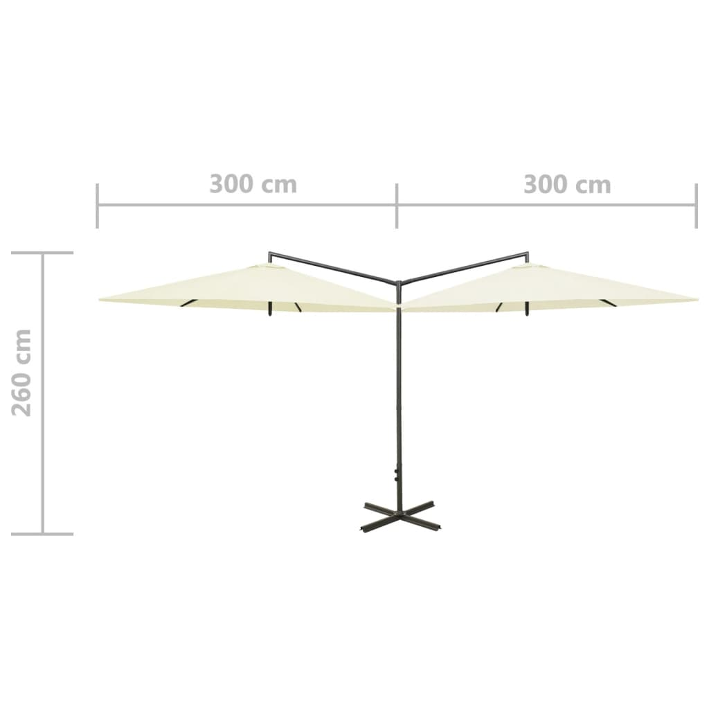 Double Parasol with Steel Pole | Jscapes Home and Garden