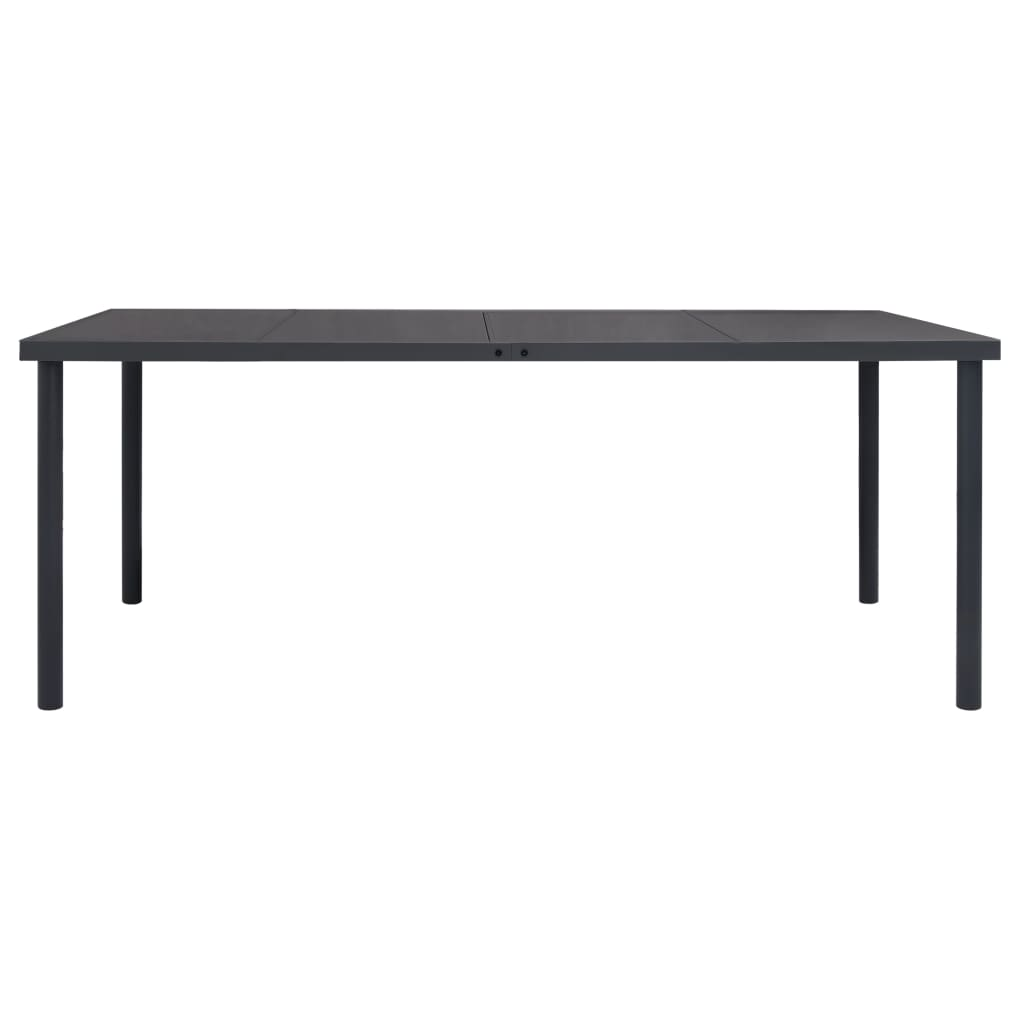 Anthracite Steel Outdoor Dining Table 190x90x74 cm