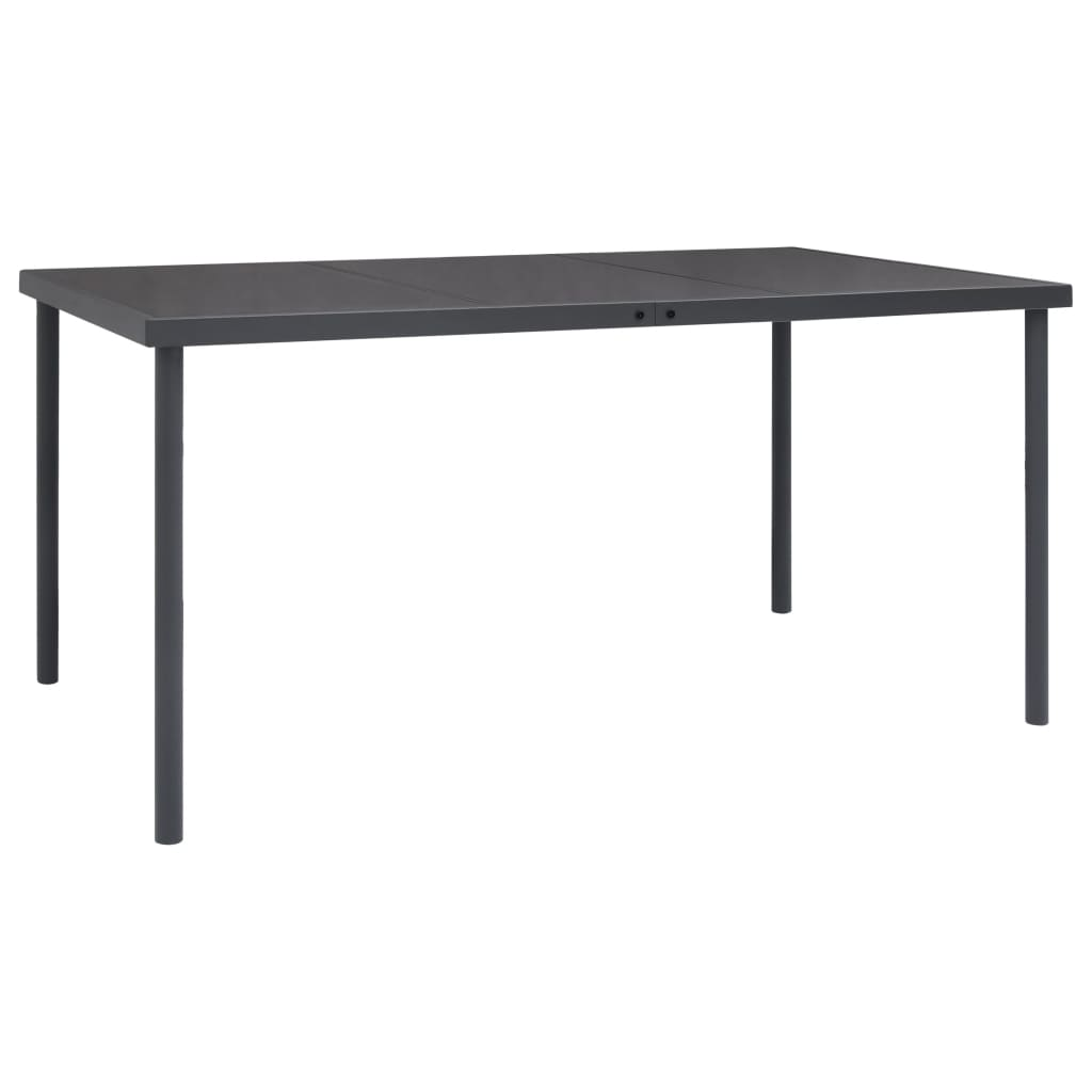 Anthracite Steel Outdoor Dining Table 150x90x74 cm