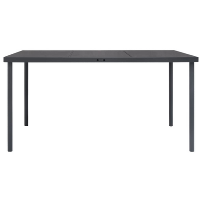 Anthracite Steel Outdoor Dining Table 150x90x74 cm