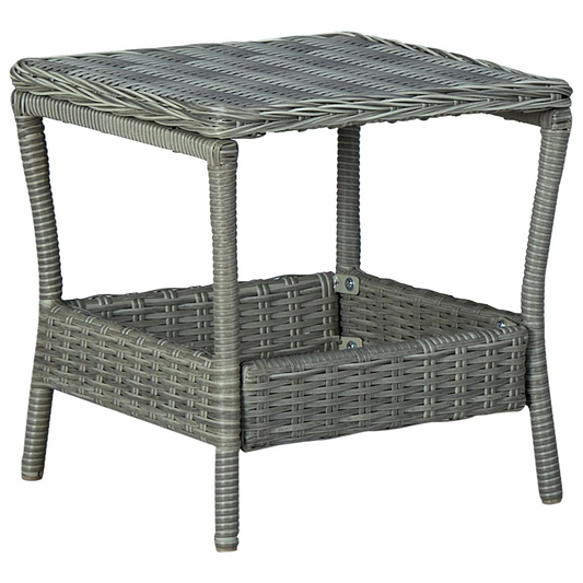  Light Grey Poly Rattan Garden Table 45x45x46.5 cm