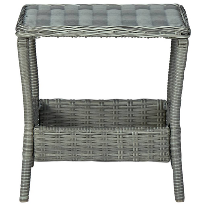  Light Grey Poly Rattan Garden Table 45x45x46.5 cm