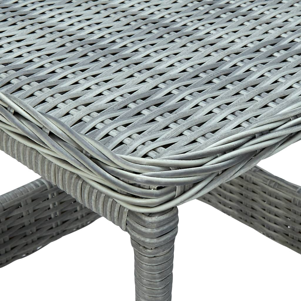  Light Grey Poly Rattan Garden Table 45x45x46.5 cm