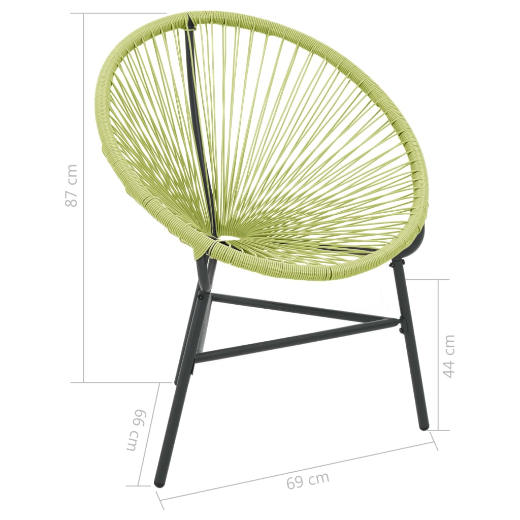 Green Poly Rattan Garden Acapulco Chair 