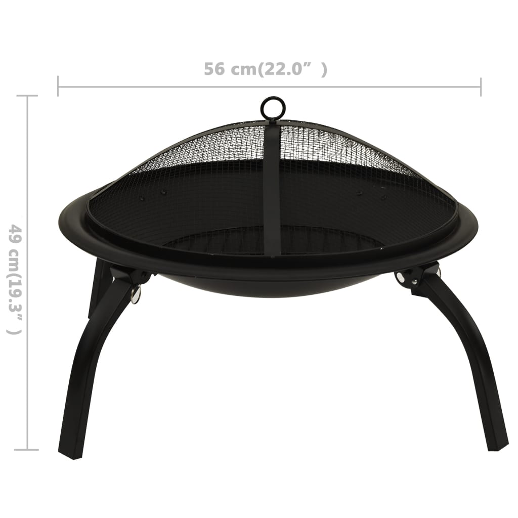 2-in-1 Fire Pit and BBQ with Poker | Jscapes Home and Garden