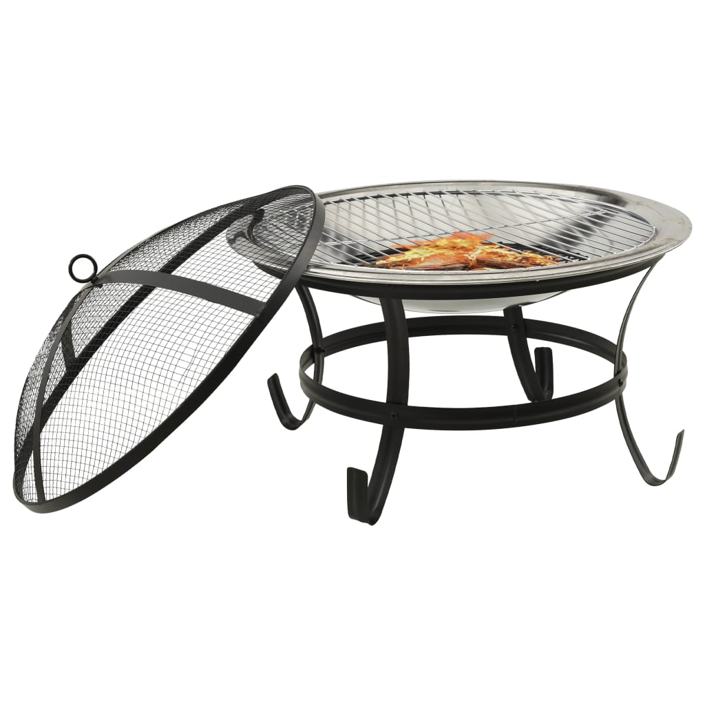 2-in-1 Fire Pit and BBQ with Poker | Jscapes Home and Garden