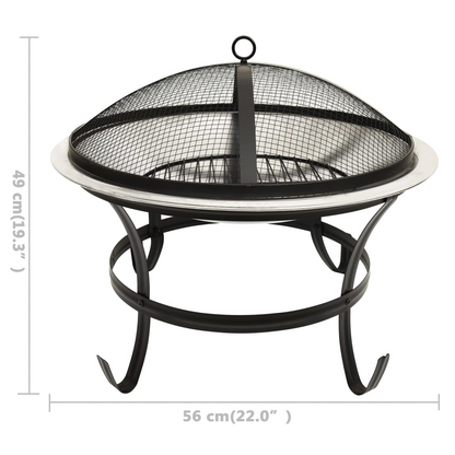 2-in-1 Fire Pit and BBQ with Poker | Jscapes Home and Garden