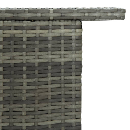 Grey Poly Rattan Garden Bar Table 120x55x110 cm