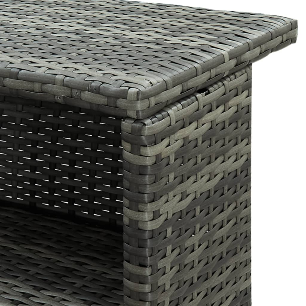 Grey Poly Rattan Garden Bar Table 120x55x110 cm