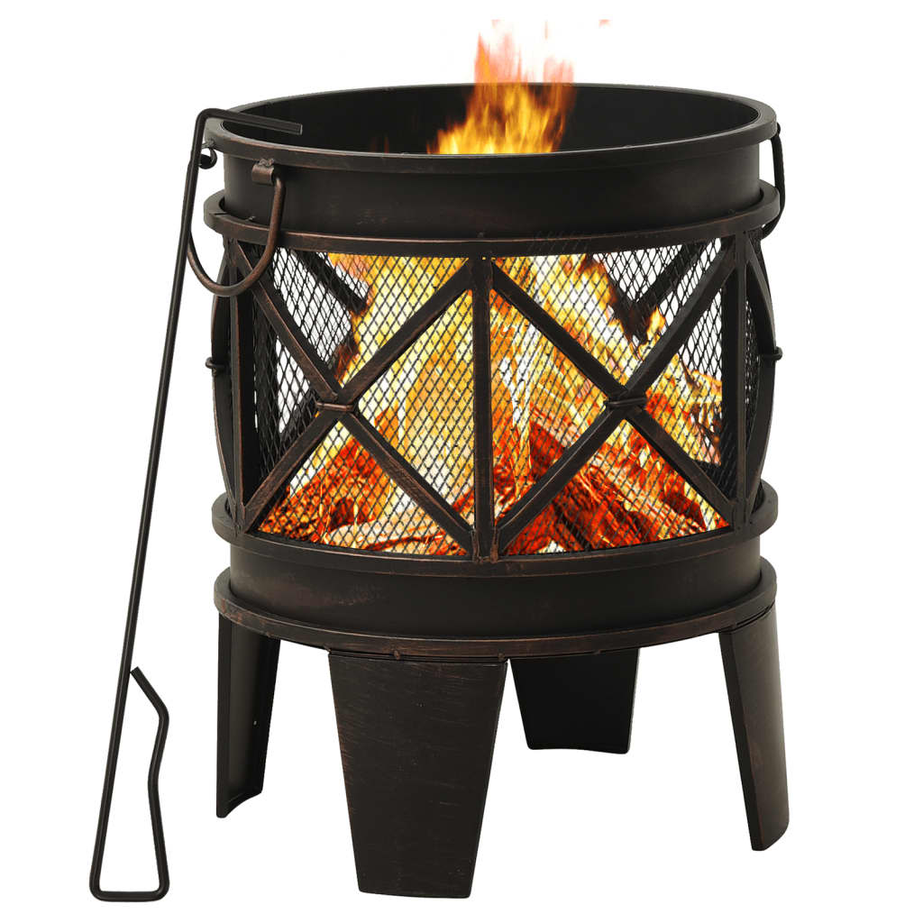 Rustic Fire Pit with Poker Steel