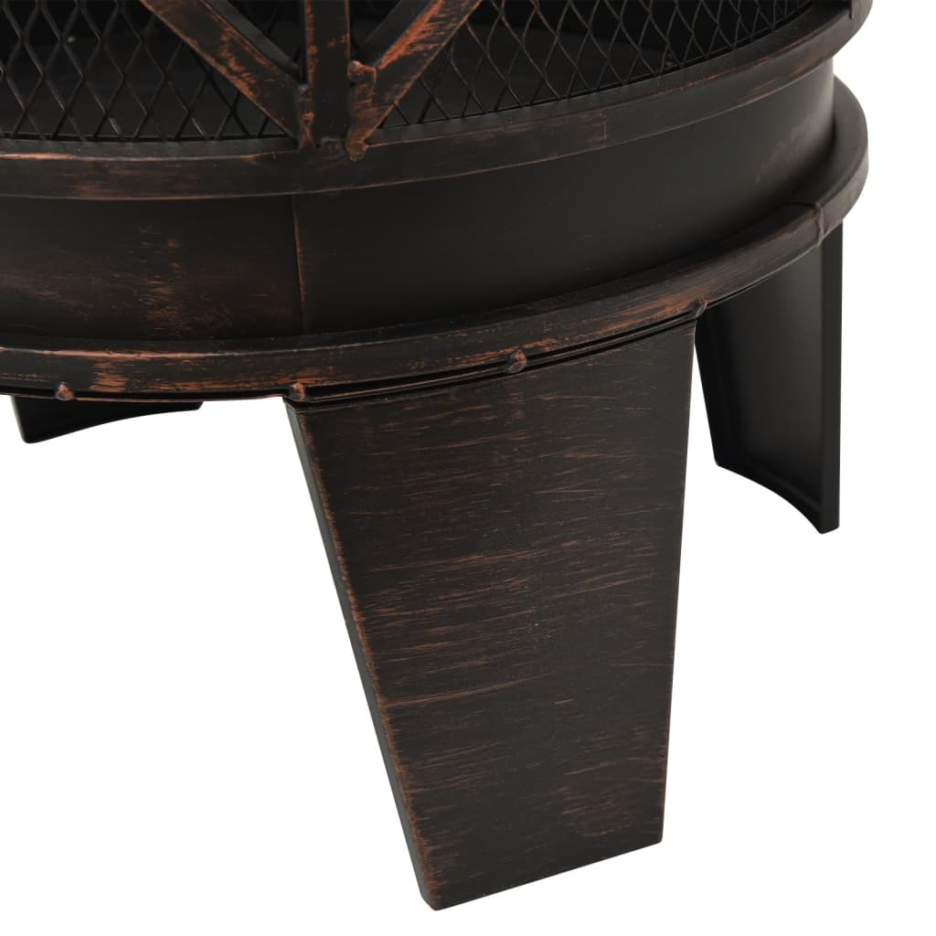 Rustic Fire Pit with Poker Steel