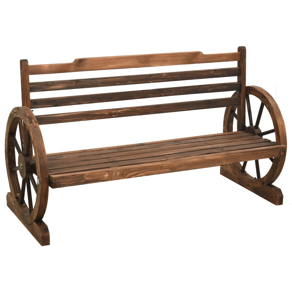 Solid Firwood Garden Bench 112 cm