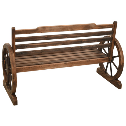 Solid Firwood Garden Bench 112 cm