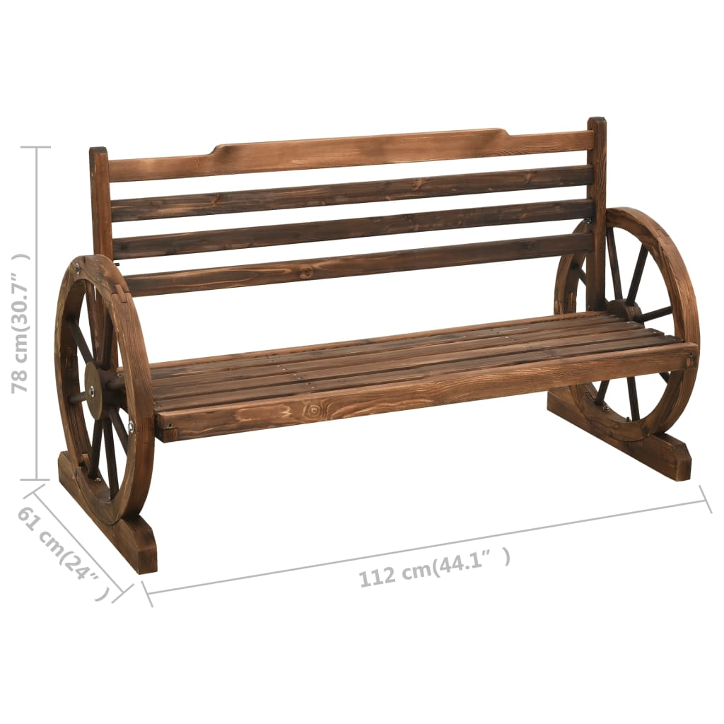 Solid Firwood Garden Bench 112 cm