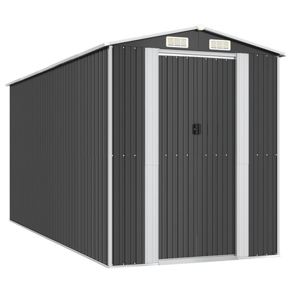 Galvanised Steel Garden Shed Anthracite 192x440x223 cm