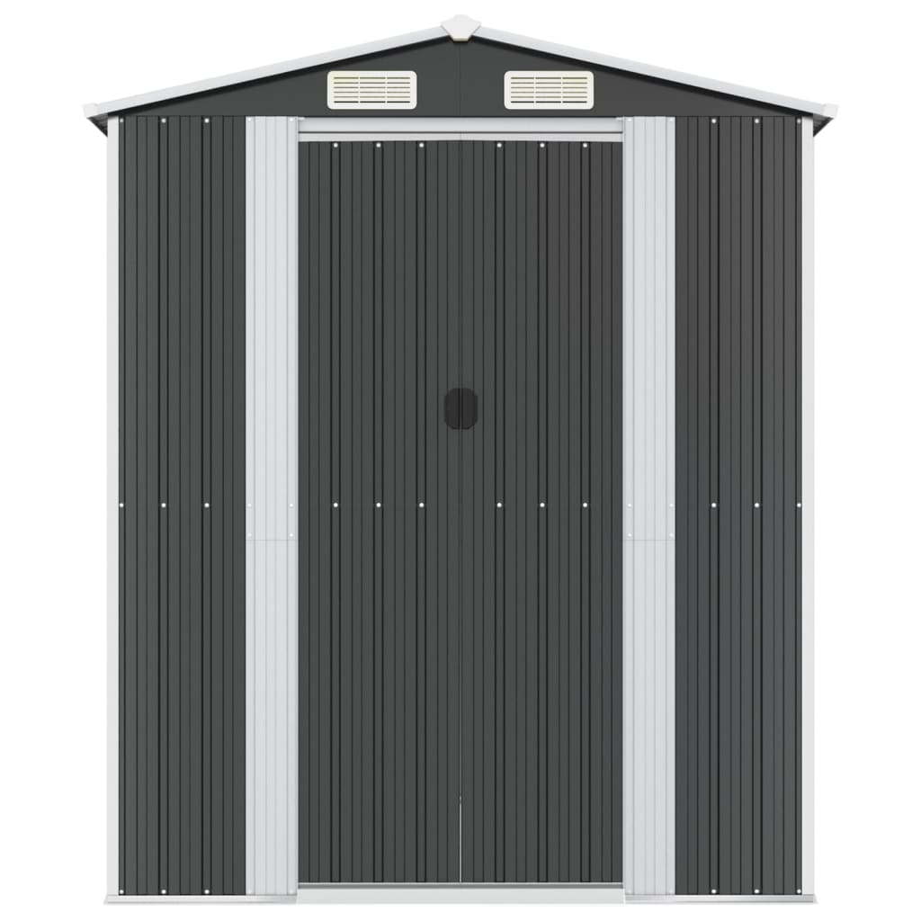 Galvanised Steel Garden Shed Anthracite 192x440x223 cm