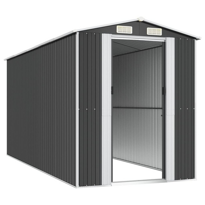 Galvanised Steel Garden Shed Anthracite 192x440x223 cm