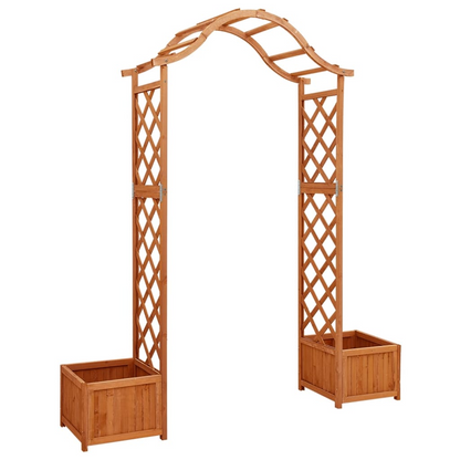 Solid Firwood Garden Pergola with Planter