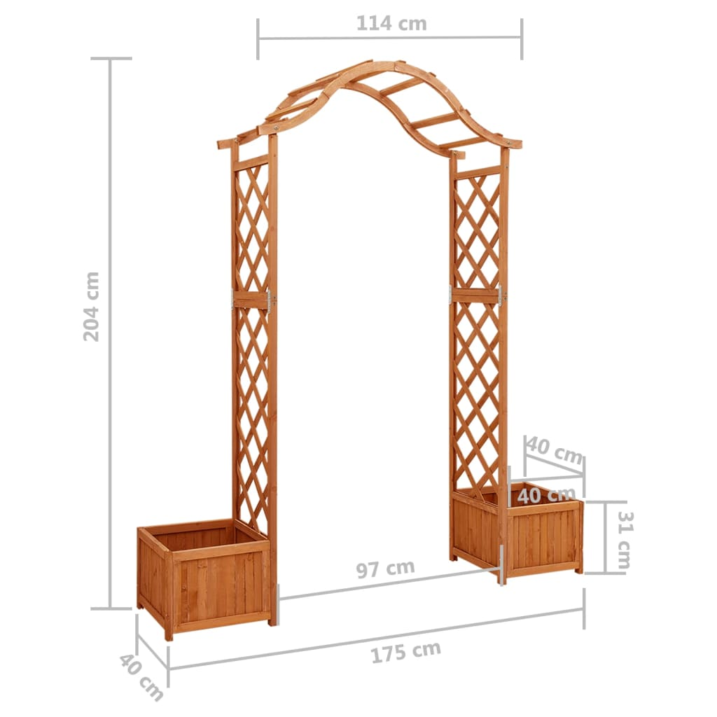 Solid Firwood Garden Pergola with Planter