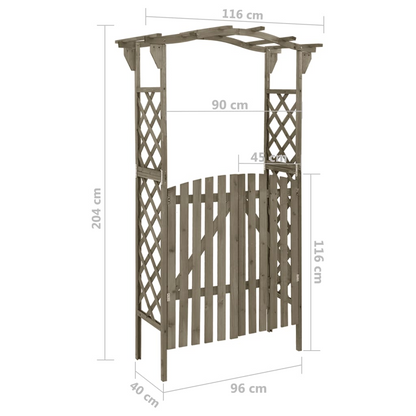 Grey Firwood Pergola with Gate