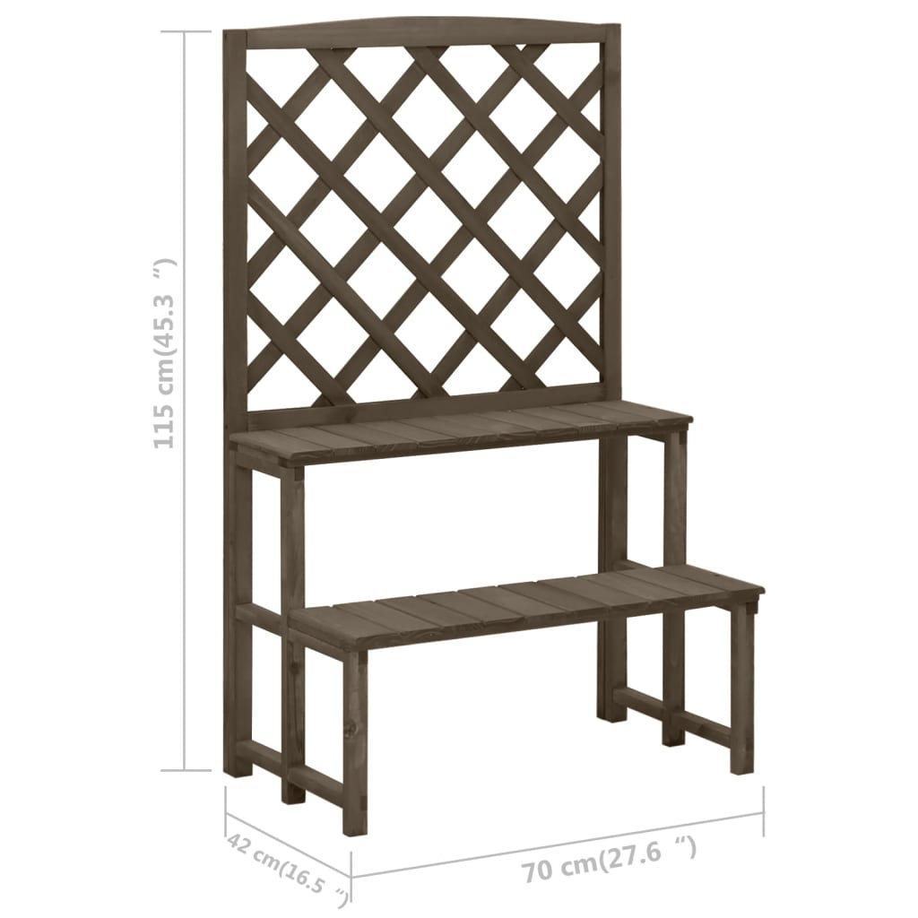 Grey Plant Stand with Trellis 70x42x115 cm