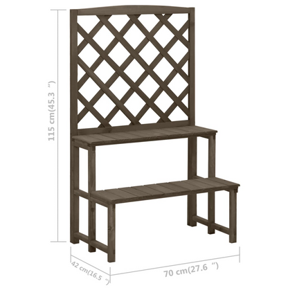 Grey Plant Stand with Trellis 70x42x115 cm