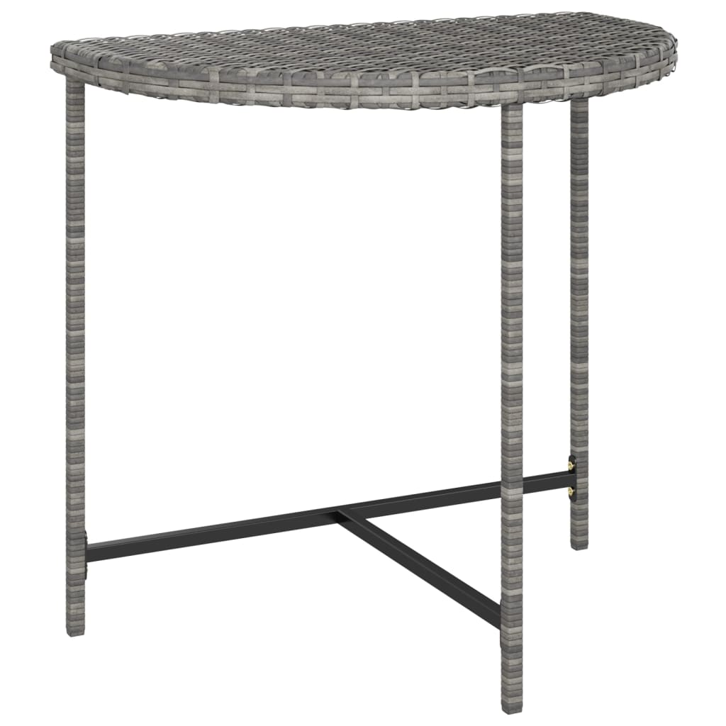  Grey Poly Rattan Garden Table 80x50x75 cm