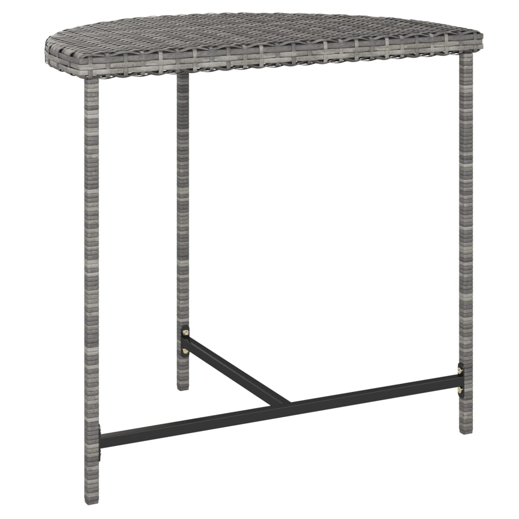  Grey Poly Rattan Garden Table 80x50x75 cm