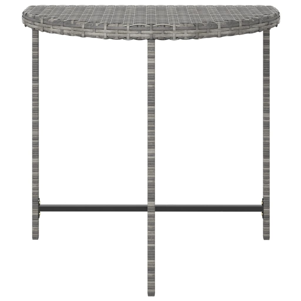  Grey Poly Rattan Garden Table 80x50x75 cm