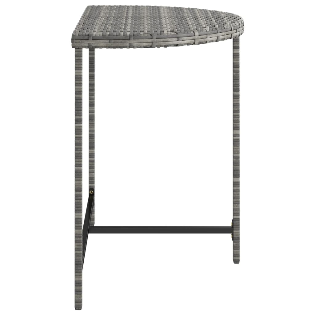  Grey Poly Rattan Garden Table 80x50x75 cm