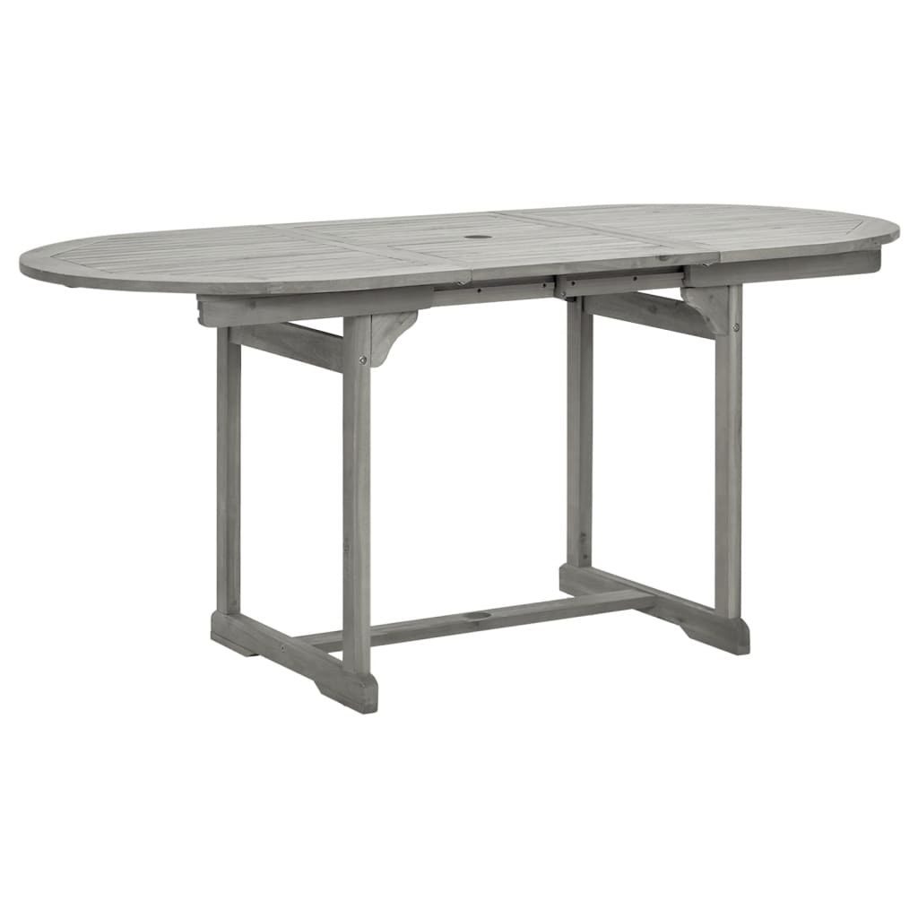  Solid Acacia Wood Garden Dining Table (120-170)x80x75 cm