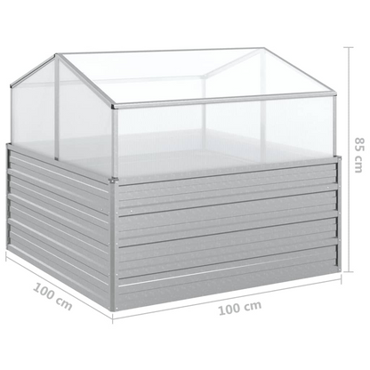 Raised Garden Bed with Greenhouse 100x100x85 cm