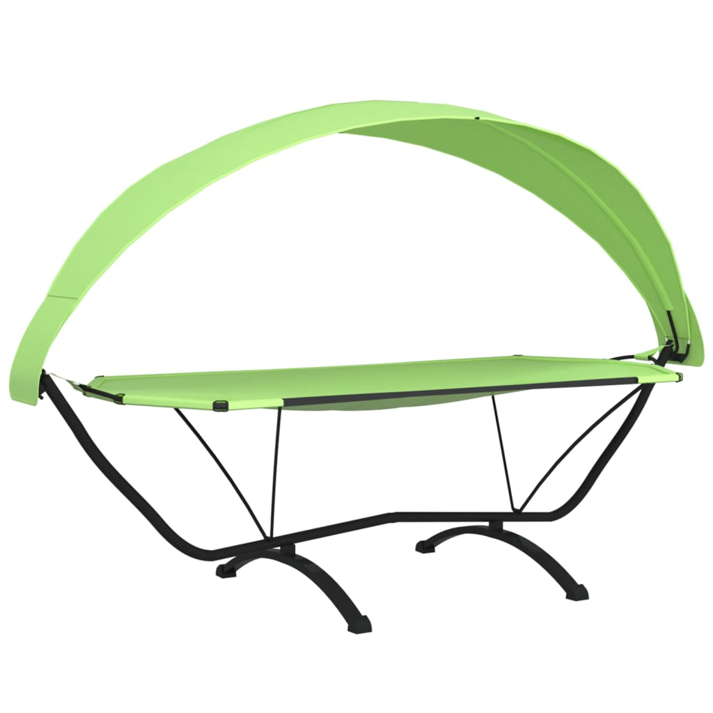 Green Steel and Oxford Fabric Lounge Bed with Canopy