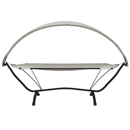 Steel and Oxford Fabric Outdoor Lounge Bed with Cream Canopy 