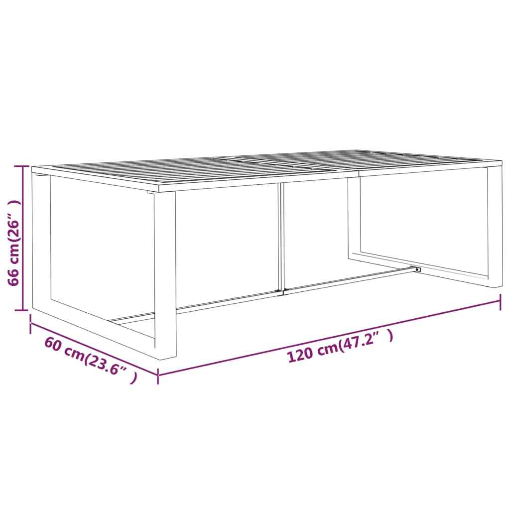 Anthracite Outdoor Dining Table 120x60x66 cm 