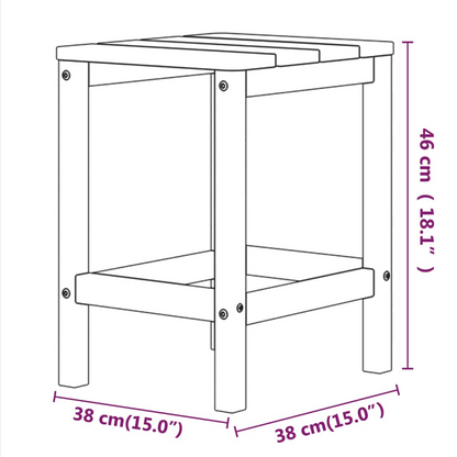 Brown Garden Adirondack Table 38x38x46 cm 