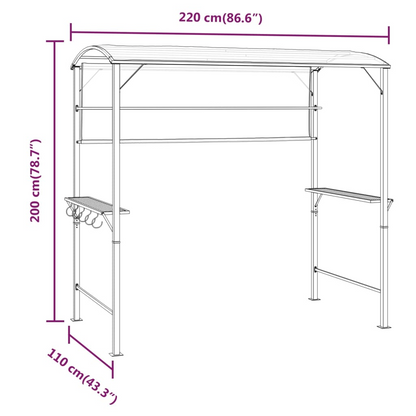 Anthracite Gazebo with Roof