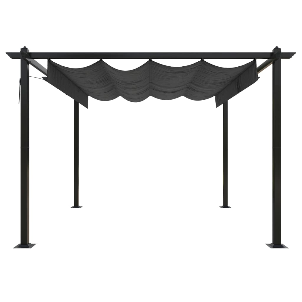 Anthracite Garden Gazebo with Retractable Roof