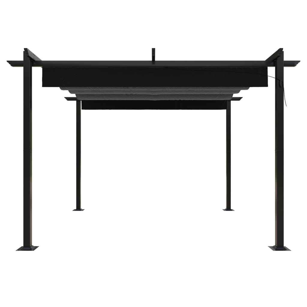 Anthracite Garden Gazebo with Retractable Roof