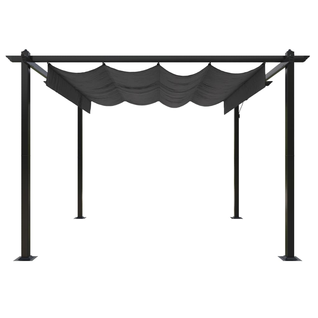 Anthracite Garden Gazebo with Retractable Roof