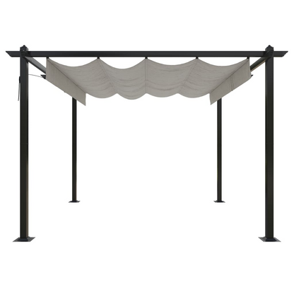 Cream Garden Gazebo with Retractable Roof