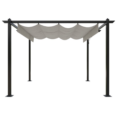 Cream Garden Gazebo with Retractable Roof