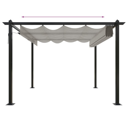 Cream Garden Gazebo with Retractable Roof