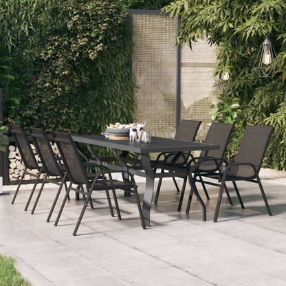  Grey and Black Garden Table 180x80x70 cm 