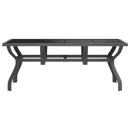  Grey and Black Garden Table 180x80x70 cm 