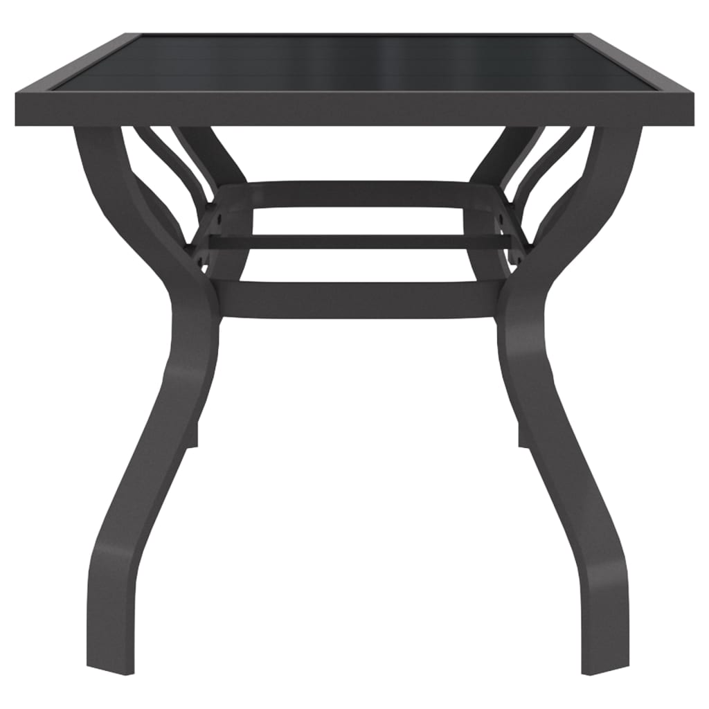  Grey and Black Garden Table 180x80x70 cm 